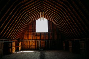 inside barn